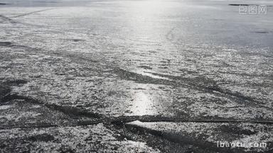 潮白河冰面自然美风景天空湖面